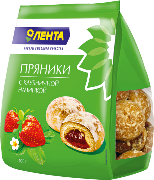 Пряники ЛЕНТА с клубничной начинкой